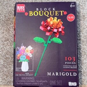 Block Tech Block Bouquet Marigold 103 Piece Building Set Flower Kit New Box